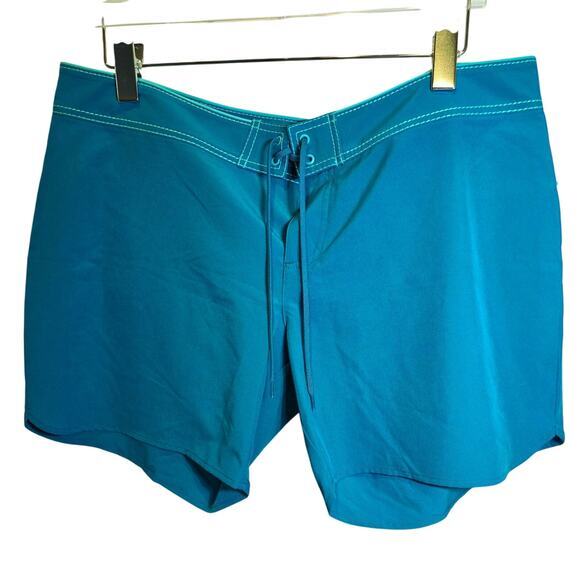 Title nine Pants - Title‎ Nine Carve Designs Board Shorts Lace Up Sz 14 XL Teal Green Swim Unlined